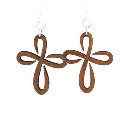 Infinity Cross Earrings #1497 IN WOOD, MANY COLORA