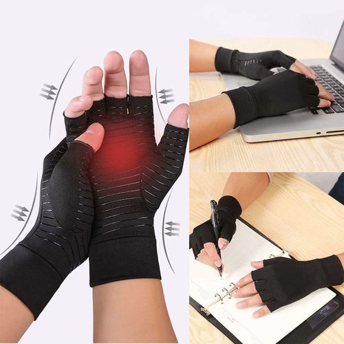 Compression Arthritis Glove Unisex Joint Pain Relief Half Finger Brace - The Gift of Health!