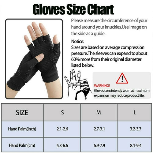 Compression Arthritis Glove Unisex Joint Pain Relief Half Finger Brace - The Gift of Health!