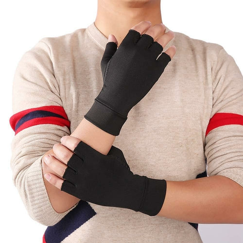 Compression Arthritis Glove Unisex Joint Pain Relief Half Finger Brace - The Gift of Health!