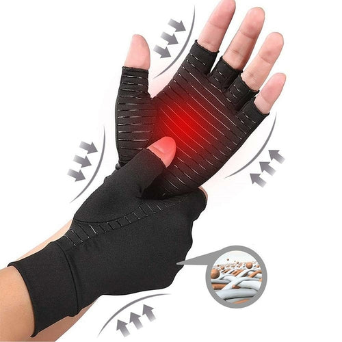 Compression Arthritis Glove Unisex Joint Pain Relief Half Finger Brace - The Gift of Health!