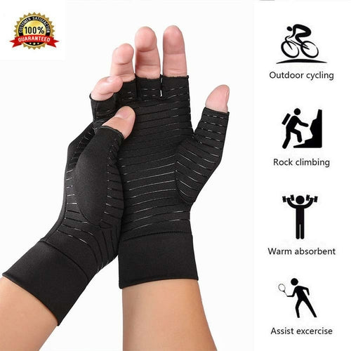 Compression Arthritis Glove Unisex Joint Pain Relief Half Finger Brace - The Gift of Health!