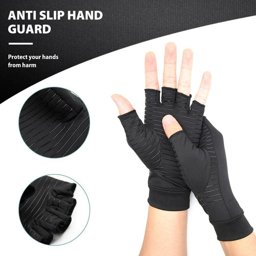 Compression Arthritis Glove Unisex Joint Pain Relief Half Finger Brace - The Gift of Health!