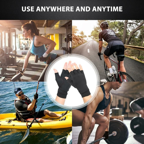 Compression Arthritis Glove Unisex Joint Pain Relief Half Finger Brace - The Gift of Health!