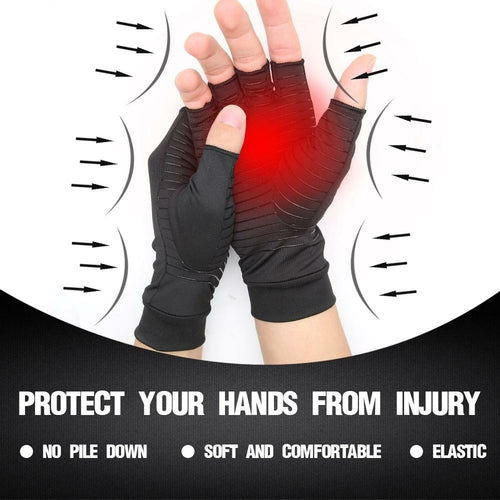 Compression Arthritis Glove Unisex Joint Pain Relief Half Finger Brace - The Gift of Health!