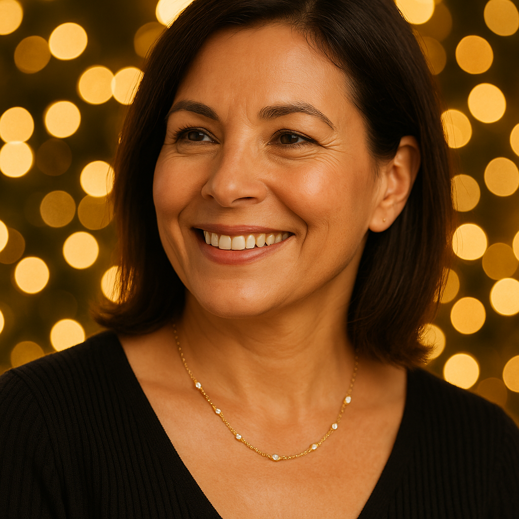 18 Karats Chrome Glass Crystals Chain Choker - Swedish Craftsmanship - Gold Plate