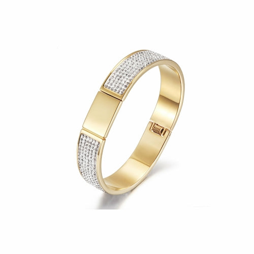 FLAWLESS PAVÉ BANGLE -14k gold PVD plated - Silver or Gold