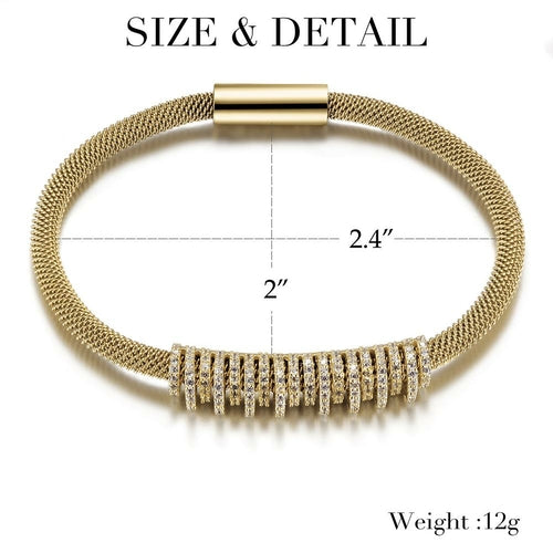 bEAUTIFUL GOLD SHINY PARALLEL CZ BANGLE