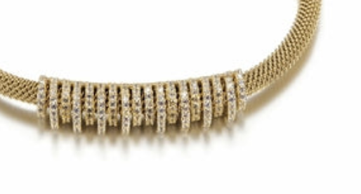 bEAUTIFUL GOLD SHINY PARALLEL CZ BANGLE