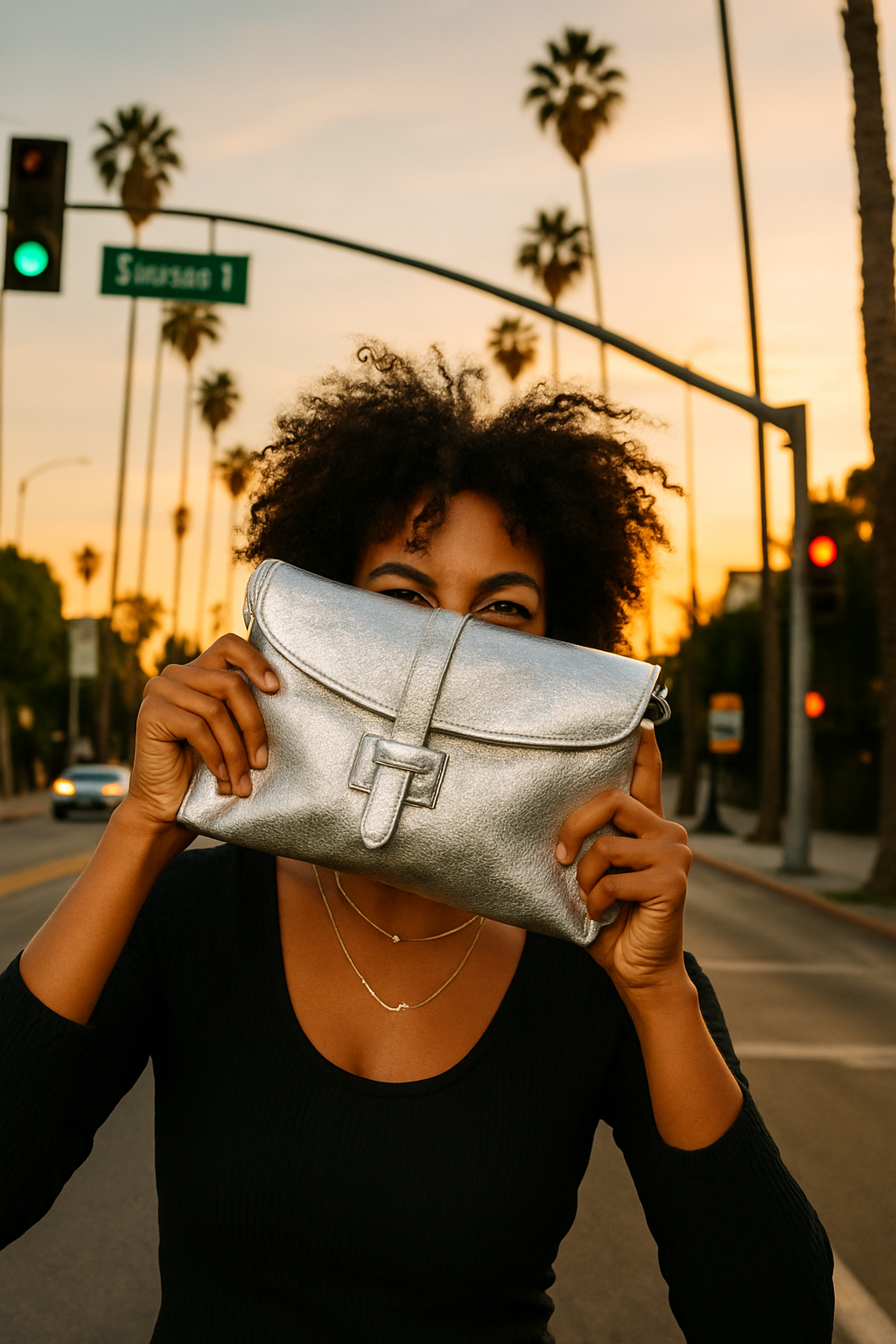 Metallic Leather Clutch or Shoulder Bag in Gold, Silver, and Bronze