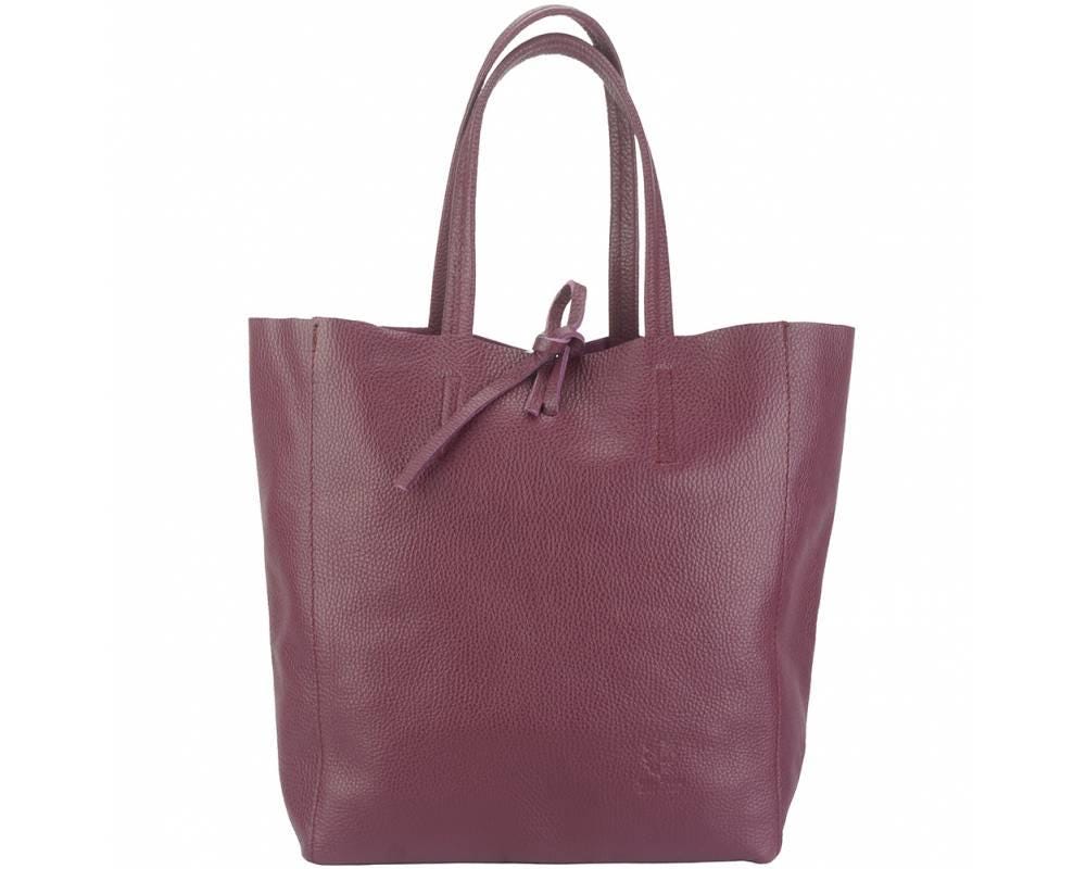 Basic and Beautiful Leather Tote Handmade in Made in Italy. Available in Many Colors