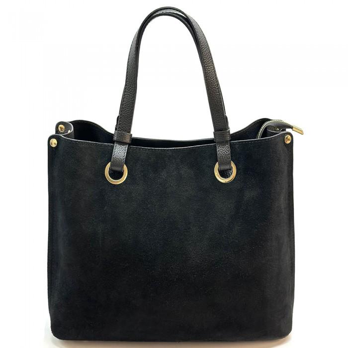 Burgundy Suede and Leather Tote Bag: Handmade Classic Design