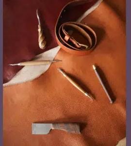 Handmade Full Grain Leather Bucket Tote with Pochette - Taupe Italian Leather