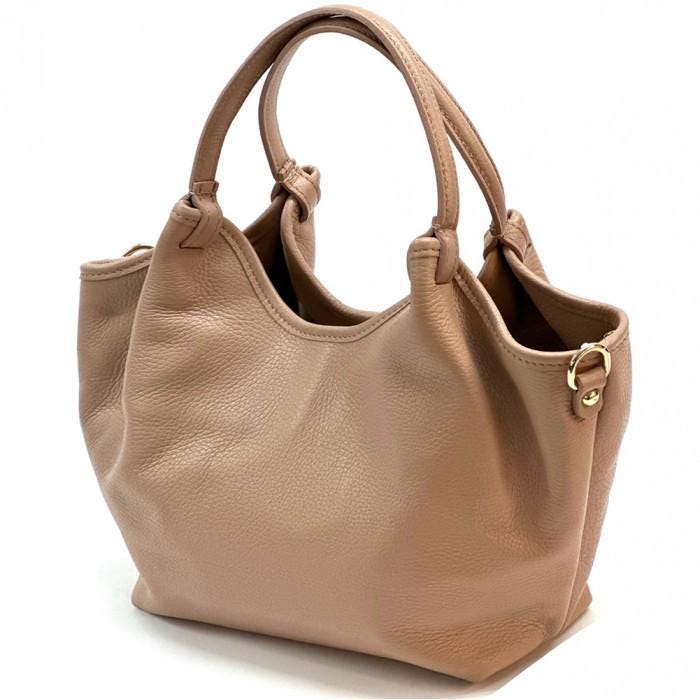 Cornflower Blue, Pebbled Full Grain Leather Tote, Handmade in Italy,  Free Shipping, Gift With Purchase