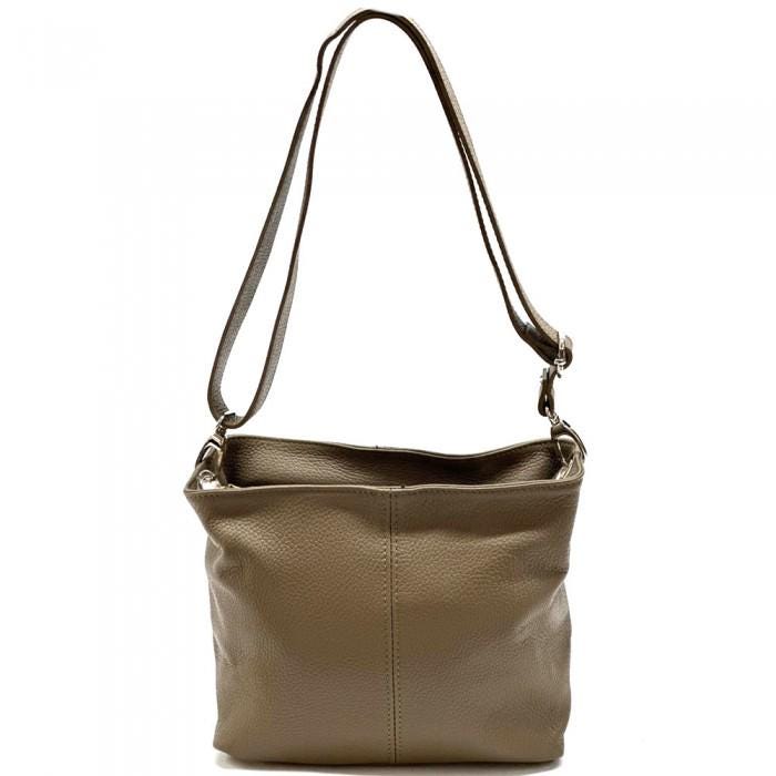 Taupe Leather Tote Bag: Urban Chic Crossbody Shoulder Bag