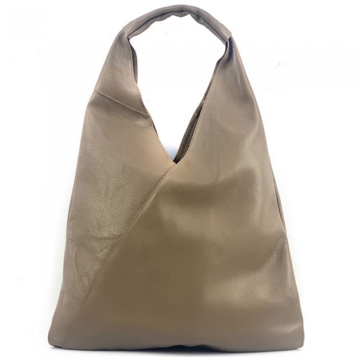 Black, Slouchy, Super-Soft, Leather Triangle Bag with Pochette, Handmade in Italy, with Free Shipping