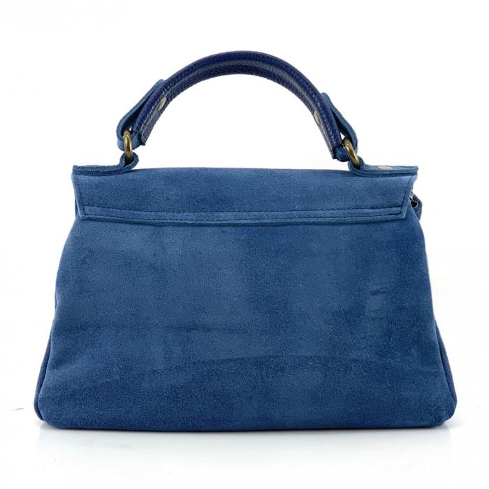 Blue Suede Fringe Bag