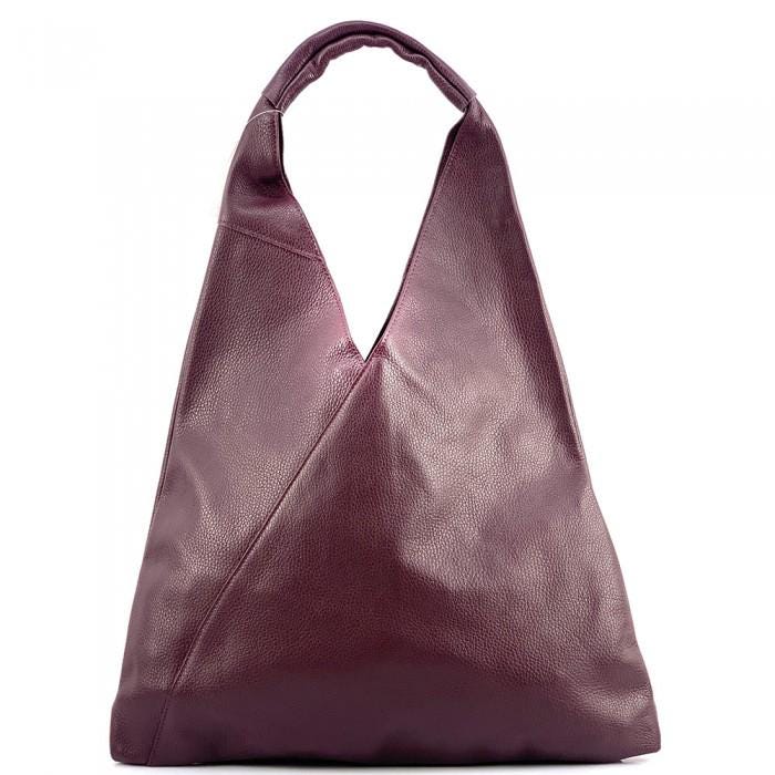 Black, Slouchy, Super-Soft, Leather Triangle Bag with Pochette, Handmade in Italy, with Free Shipping