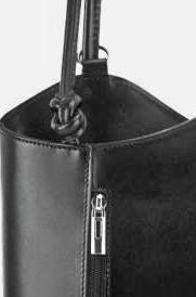 Convertible Tote Backpack, Polished Black Premium Leather, Handmade in Italy, Free Shipping