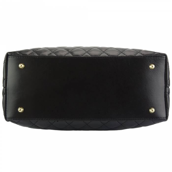 Quilted Black Leather Handbag,