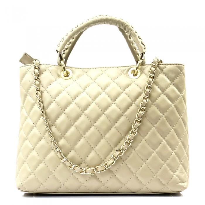 The Timeless Quilted Leather Tote. Handmade in Italy.  Free Shipping to the US