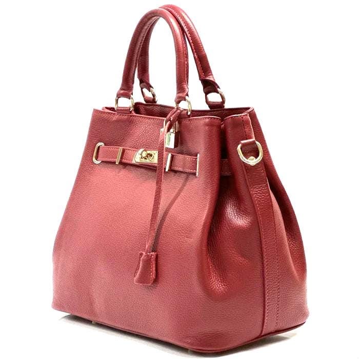 Iconic French Designer Inspired, Full Grain Leather Handbag, Made in Italy, Free Shipping.