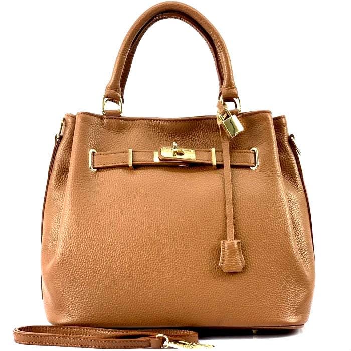 Iconic French Designer Inspired, Full Grain Leather Handbag, Made in Italy, Free Shipping.