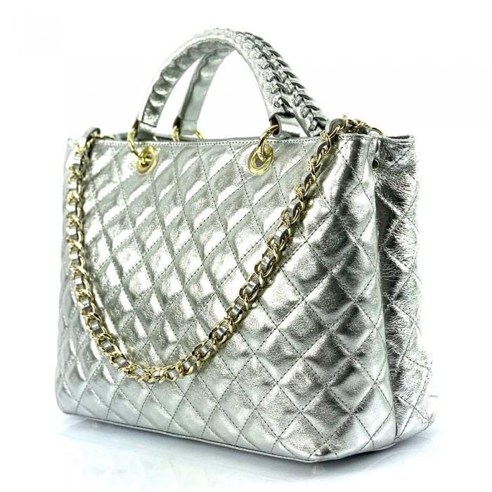 The Timeless Quilted Leather Tote. Handmade in Italy.  Free Shipping to the US