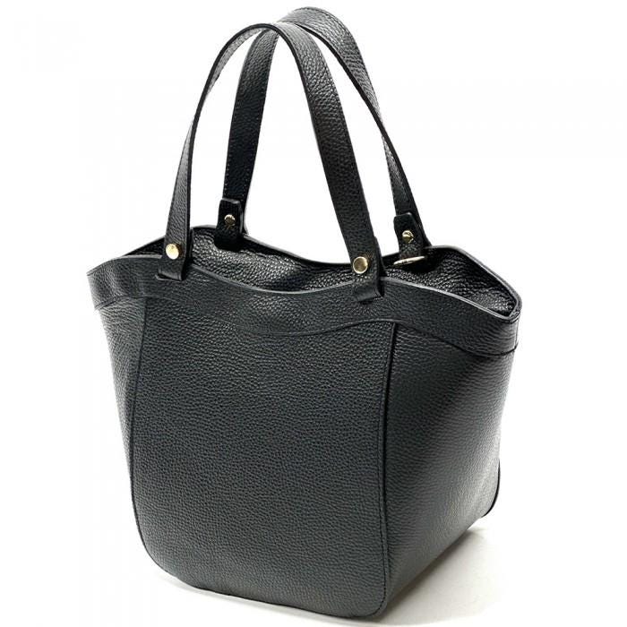 Pebbled Leather Handbag: Handmade Italian Structured Purse