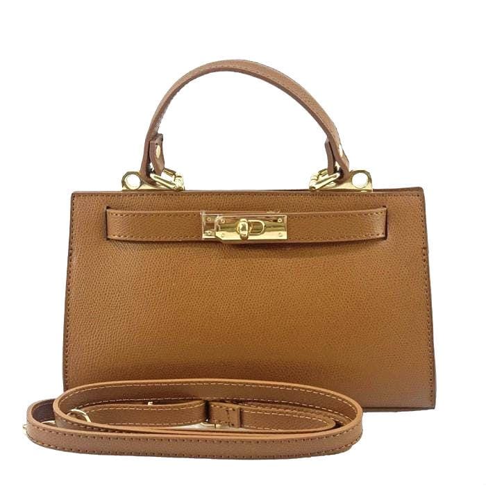 Light Expresso Shoulder or Tote Bag. Full Grain Italian Leather, Free Sipping