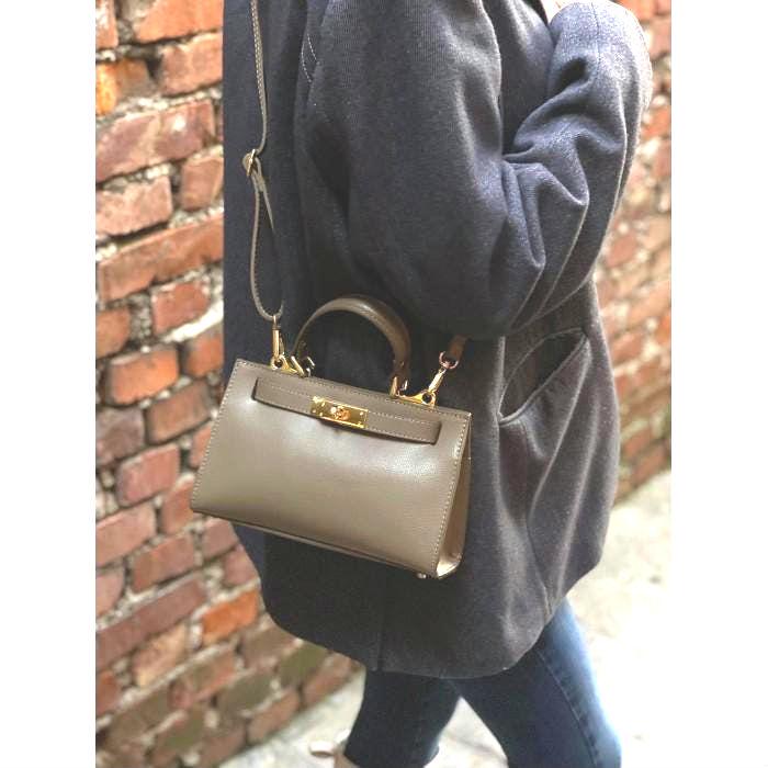 Light Expresso Shoulder or Tote Bag. Full Grain Italian Leather, Free Sipping