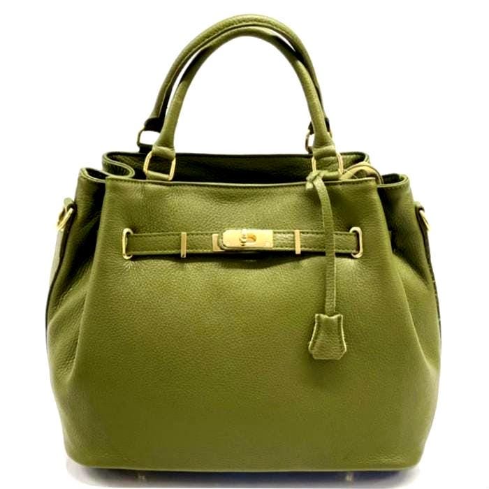 Iconic French Designer Inspired, Full Grain Leather Handbag, Made in Italy, Free Shipping.
