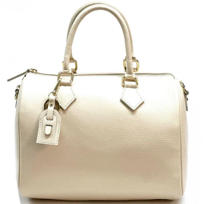 Camel-Tan, Full Grain, Pebbled Leather Speedy Bag, Handmade in Italy, Free Shipping