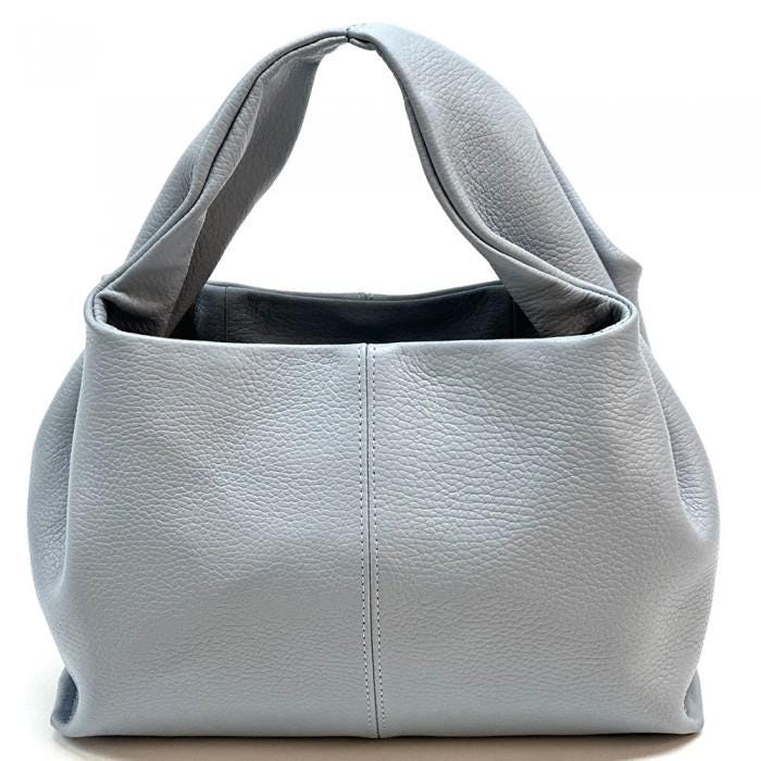Medium Size Pebbled Leather Tote, Made Italy, Free Shipping