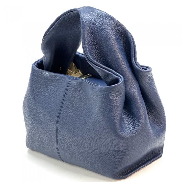 Medium Size Pebbled Leather Tote, Made Italy, Free Shipping