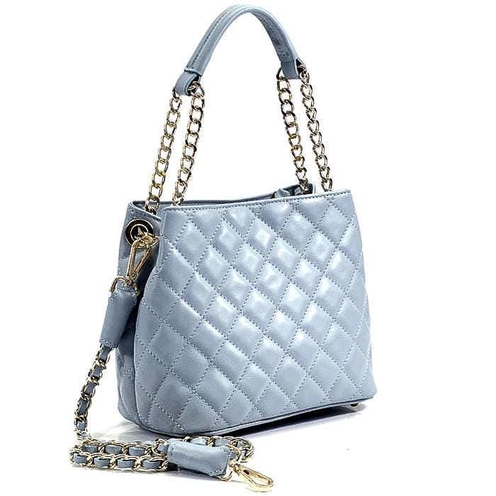 Quilted Leather Tote Bag, Made in Italy, Free Shipping