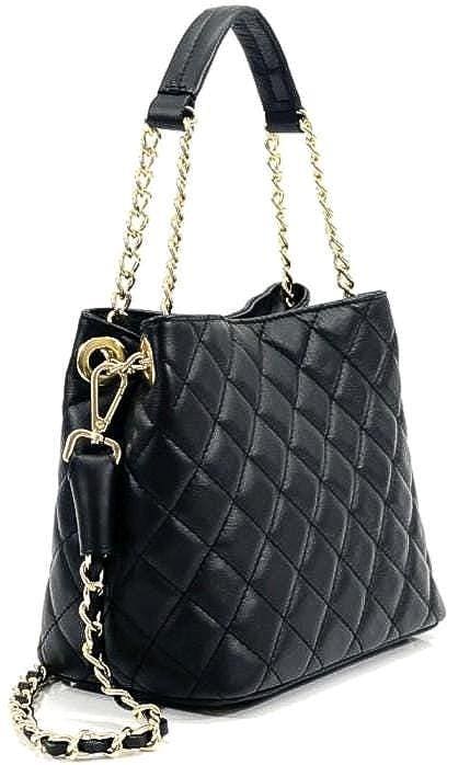 Quilted Leather Tote Bag: Designer-Inspired Shoulder Bag, Made in Italy