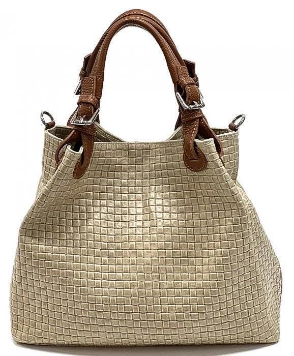 Hobo Bag, Full Grain, Stamped Woven Leather, Handmade in Italy. Free Shipping,