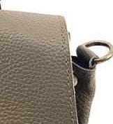 Taupe Satchel Handmade in Italy Pebbled Leather 2025 Pantone Color Free Shipping