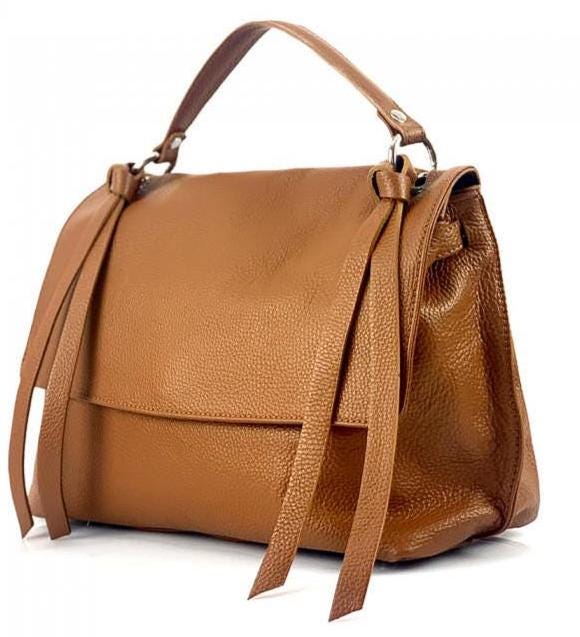 Pebbled, Soft Calfskin Shoulder Bag in Tan or Black. Free FAST Shipping to the US