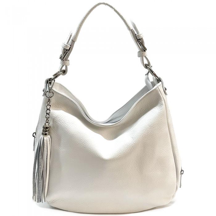 Soft Calfskin, Slouchy, Shoulder Bag with Tassel, Handmade in Italy, Free Shipping to the US