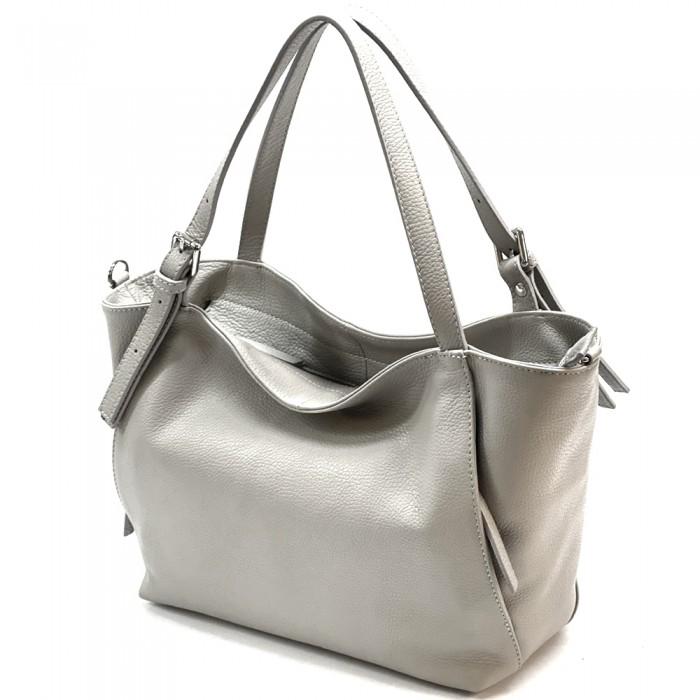 Everyday Lux Calfskin Shoulder in Light Cayan, Handmade in Italy, Free Shipping to the US