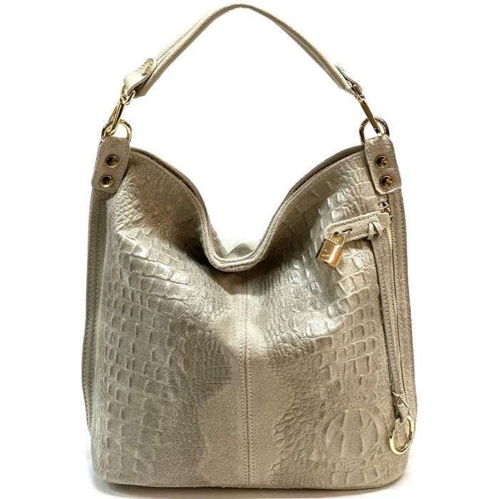 Shoulder Bag- Embossed Leather in a Python Design. Fall, 2025