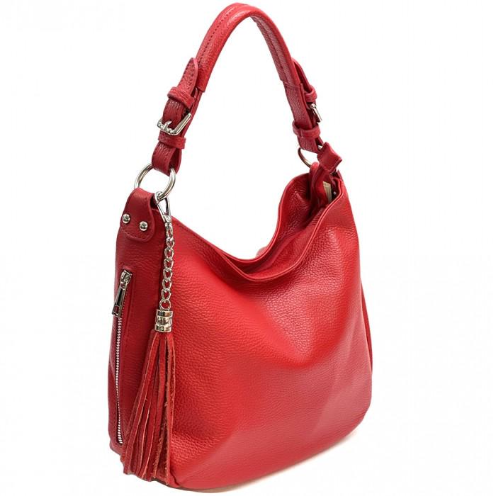 Soft Calfskin, Slouchy, Shoulder Bag with Tassel, Handmade in Italy, Free Shipping to the US