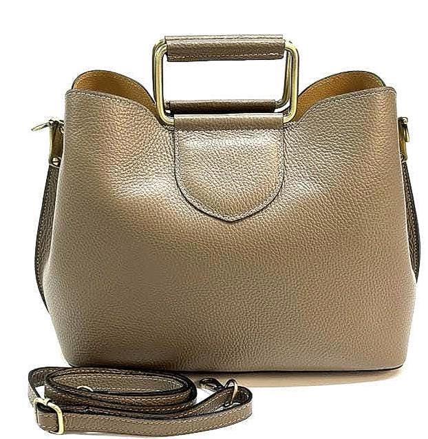 Lux Pebbled Leather Tote and Shoulder Bag from Italy, Free Shipping