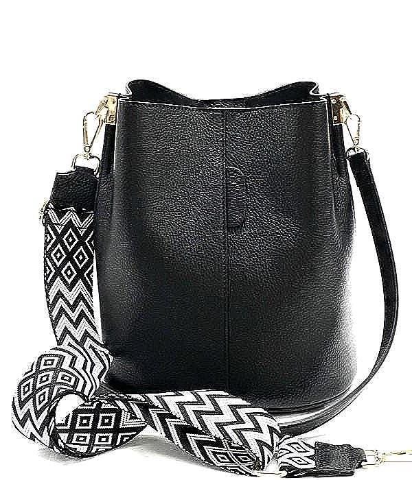 Pebbled, Full Grain Leather Bucket Bag, Shoulder or Crossbody, Handmade in Italy, Free Shipping to the US