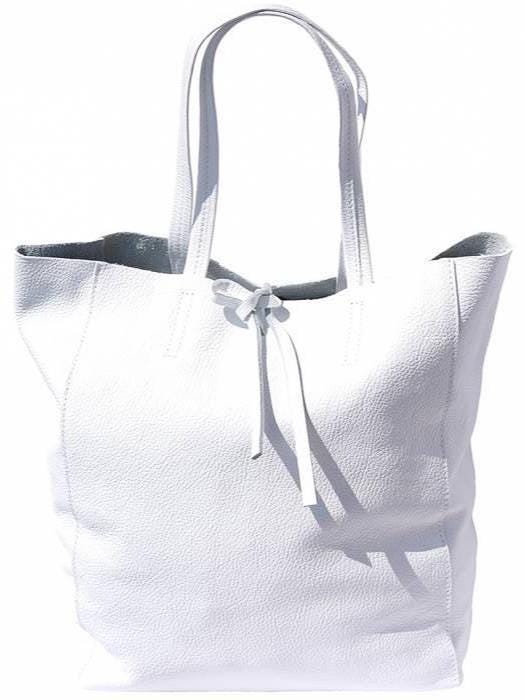 Pebbled Leather, Lightweight Tote/Shopping Bag With Separate Pouch, Handmade in Italy, Free Shipping to the US