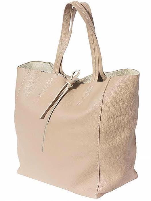 Essential Leather Tote in Hot Pink, Tan or Creme. Handmade in Italy, Free Shipping to the US