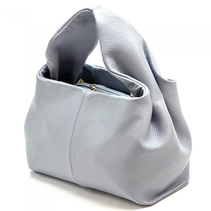 Medium Size Pebbled Leather Tote, Made Italy, Free Shipping