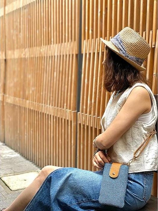 Raffia and Leather Crossbody Bag, Made in Italy, Free Shipping